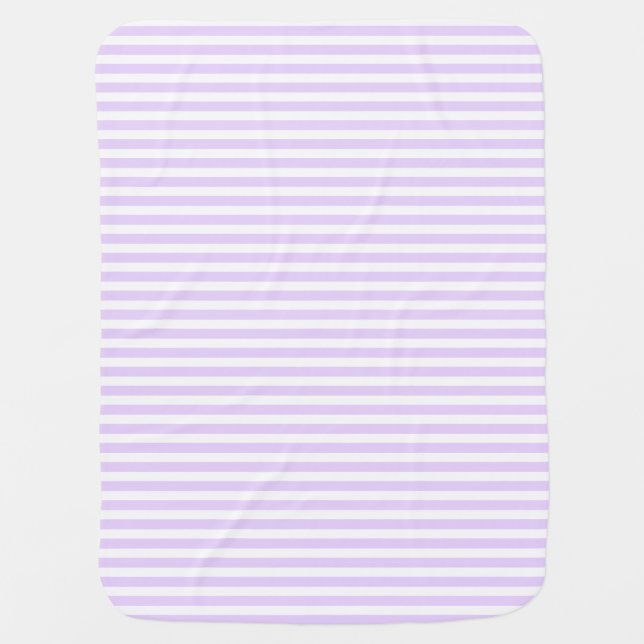 Lilac purple and white candy stripes baby blanket (Front)