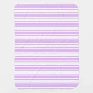 Lilac purple and white candy stripes baby blanket