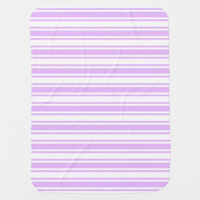 Lilac purple and white candy stripes baby blanket (Front)