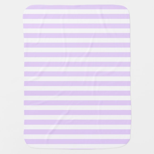Lilac purple and white candy stripes baby blanket (Front)