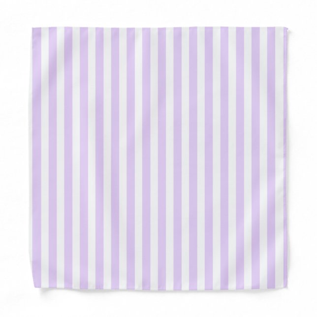Lilac purple and white candy stripes bandana (Front)