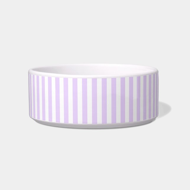 Lilac purple and white candy stripes bowl (Front)
