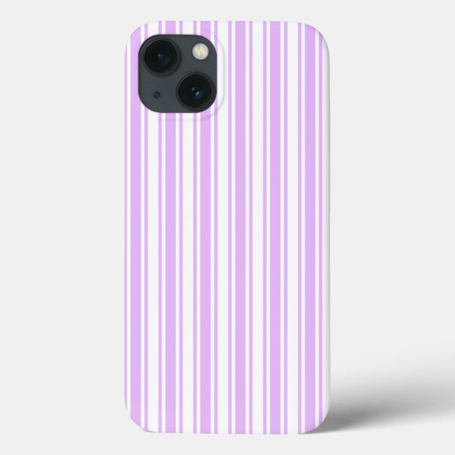 Lilac purple and white candy stripes Case-Mate iPh Case-Mate iPhone Case (Back)