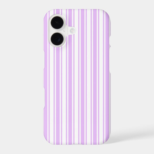 Lilac purple and white candy stripes Case-Mate iPhone case (Back)