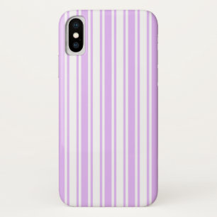 Lilac purple and white candy stripes iPhone x case