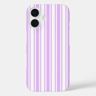 Lilac purple and white candy stripes iPhone 16 case