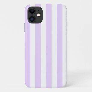 Lilac purple and white candy stripes iPhone 11 case