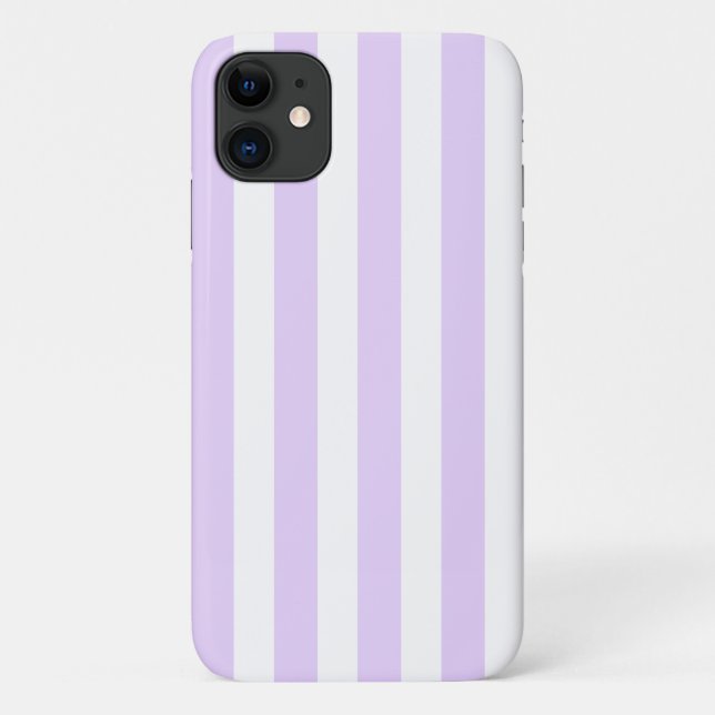 Lilac purple and white candy stripes Case-Mate iPhone case (Back)