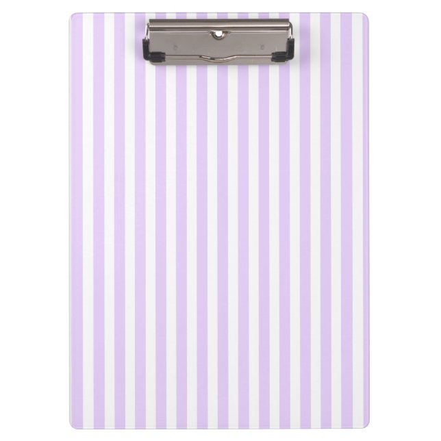 Lilac purple and white candy stripes clipboard (Front)