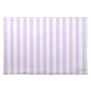 Lilac purple and white candy stripes cloth placemat