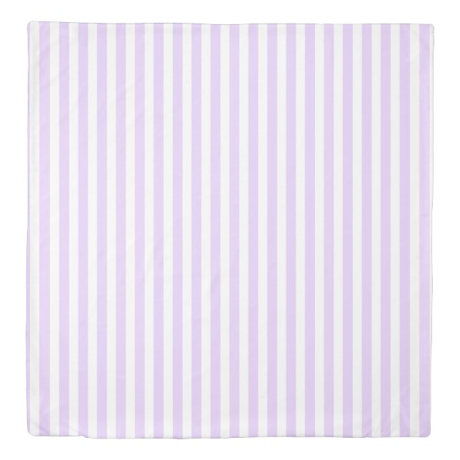 Lilac purple and white candy stripes duvet cover (Front)