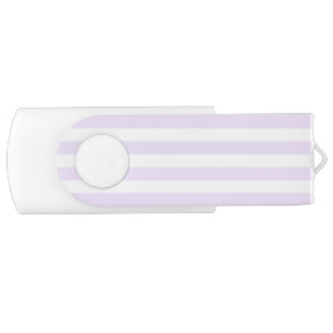 Lilac purple and white candy stripes flash drive