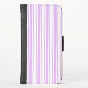 Lilac purple and white candy stripes iPhone wallet