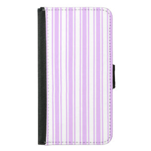 Lilac purple and white candy stripes iPhone wallet