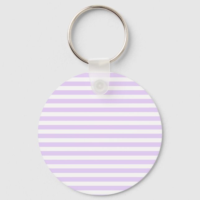 Lilac purple and white candy stripes keychain (Front)
