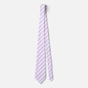 Lilac purple and white candy stripes neck tie