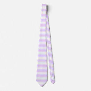Lilac purple and white candy stripes neck tie