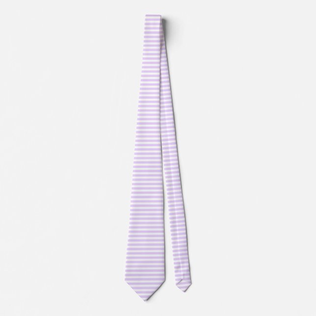 Lilac purple and white candy stripes neck tie (Front)