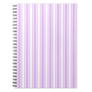 Lilac purple and white candy stripes notebook