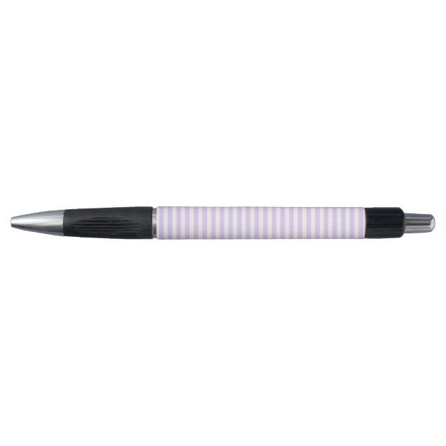 Lilac purple and white candy stripes pen (Front)