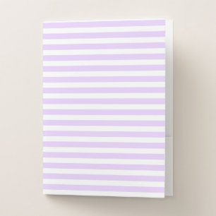 Lilac purple and white candy stripes pocket folder