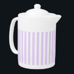 Lilac purple and white candy stripes teapot<br><div class="desc">Lilac purple and white candy stripes</div>
