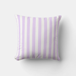 Lilac purple and white candy stripes throw pillow