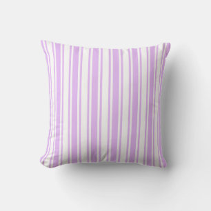 Lilac purple and white candy stripes throw pillow