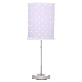 Lilac Purple And White Delicate Polka Dot Table Lamp by inspirationzstore at Zazzle