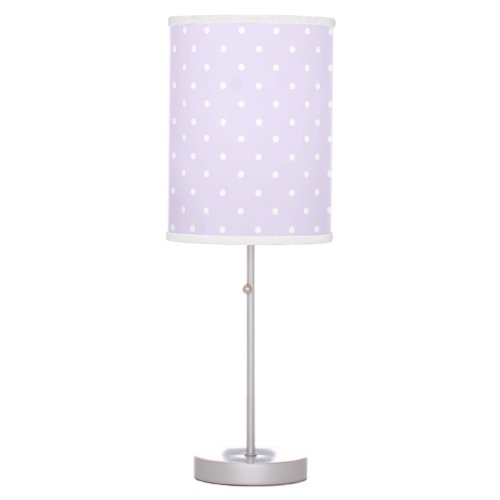 Lilac Purple and white delicate polka dot Table Lamp
