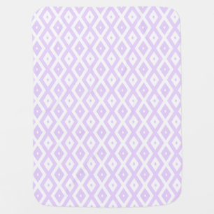 Lilac purple and white diamond pattern baby blanket