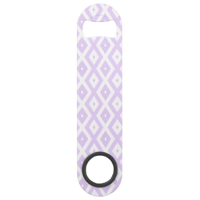 Lilac purple and white diamond pattern bar key (Front)
