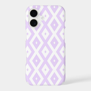 Lilac purple and white diamond pattern iPhone 17 case