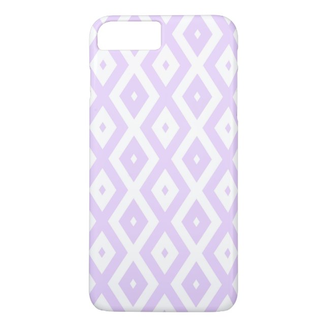 Lilac purple and white diamond pattern Case-Mate iPhone case (Back)