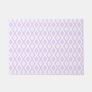 Lilac purple and white diamond pattern doormat