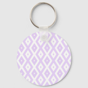 Lilac purple and white diamond pattern keychain