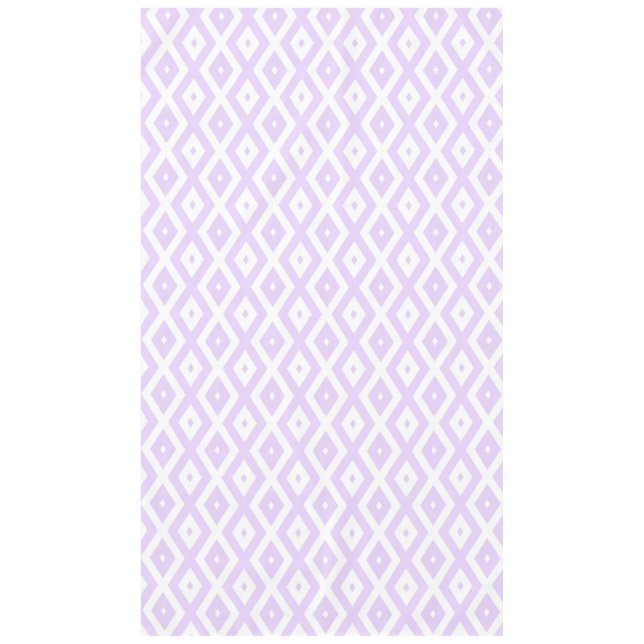 Lilac purple and white diamond pattern tablecloth (Front)