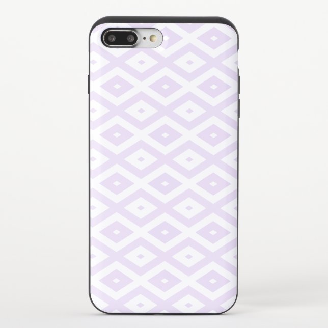 Lilac purple and white diamond pattern uncommon iPhone case (Back)