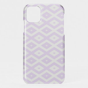 Lilac purple and white diamond pattern iPhone 11 case