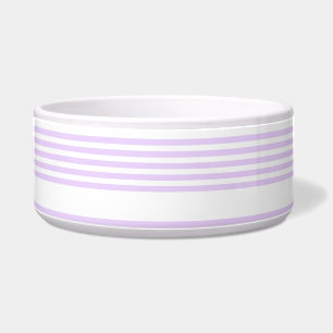 Lilac purple and white five stripes pattern bowl