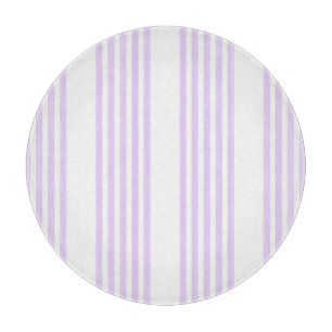 Lilac purple and white five stripes pattern cutting board