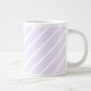 Lilac purple and white five stripes pattern giant coffee mug