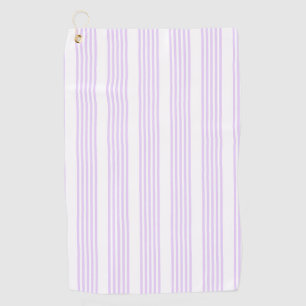 Lilac purple and white five stripes pattern golf towel