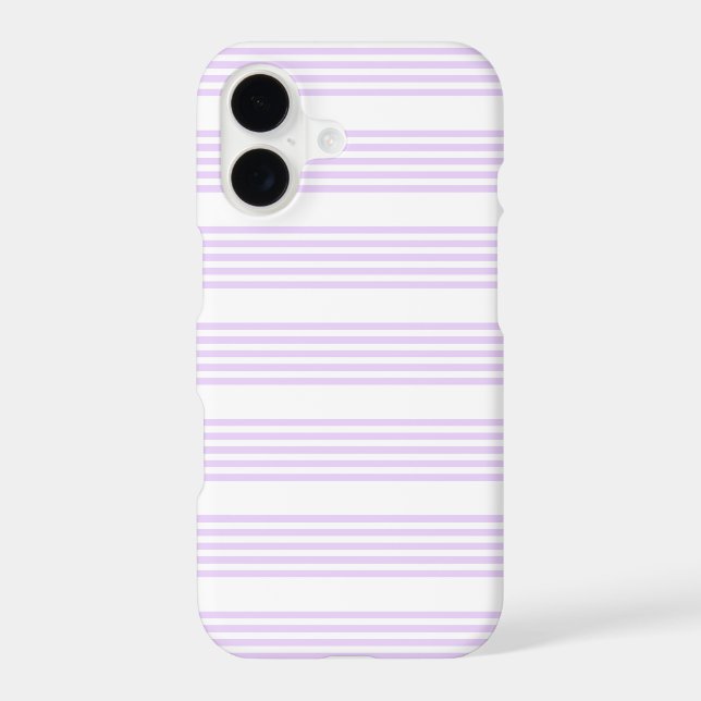 Lilac purple and white five stripes pattern iPhone case (Back)