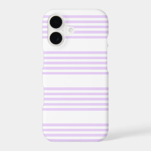 Lilac purple and white five stripes pattern iPhone 17 case