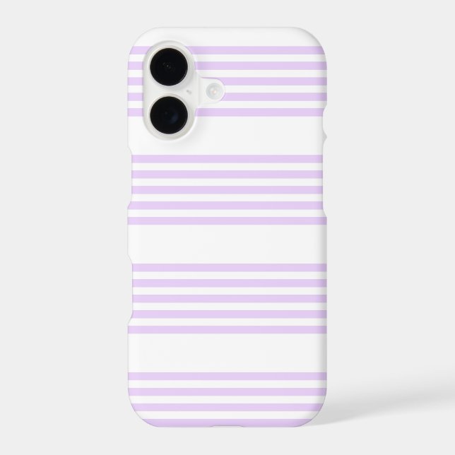 Lilac purple and white five stripes pattern iPhone case (Back)