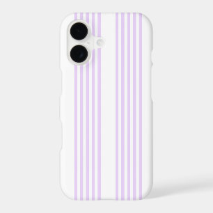 Lilac purple and white five stripes pattern iPhone 17 case
