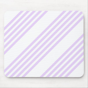 Lilac purple and white five stripes pattern mouse pad