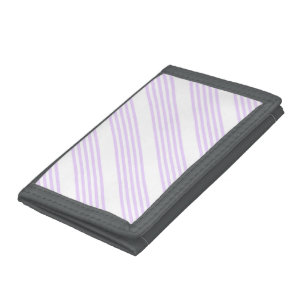 Lilac purple and white five stripes pattern trifold wallet