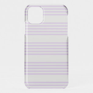 Lilac purple and white five stripes pattern iPhone 11 case
